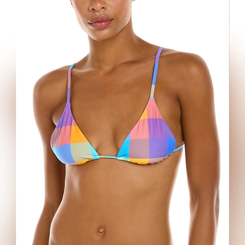 We Wore What Cooper Bikini Top - Medium - NWT - Oversized Gingham